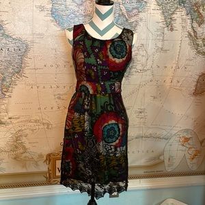 Cute Rainbow Floral Lacy Dress Lots of cute details